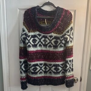 Free People Multicolor Knit Sweater VINTAGE